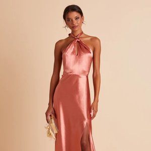Birdy Grey Monica Halter Satin Dress in Terracotta (Minor Imperfection)